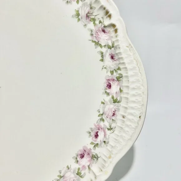Antique Haviland Limoges France Large Platter 13 Pink Rose